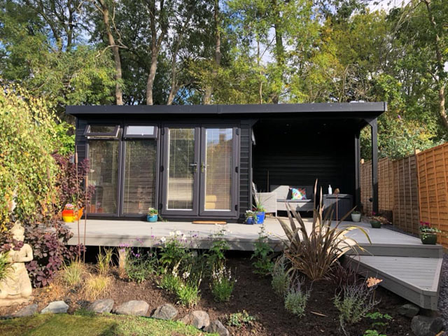 Dalbury Garden Room with Canopy. Available from Taunton Sheds